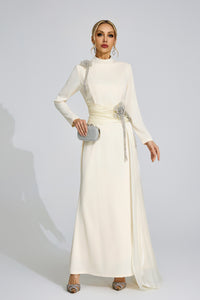 Veyloran Ivory Tassel Maxi Dress