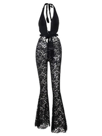 Isophane Backless Cutout Lace Jumpsuit