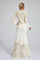 Mexelle Embroidered Maxi Dress In Beige