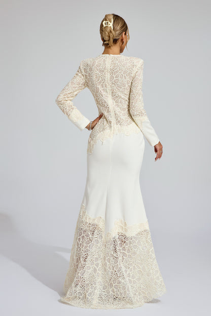 Mexelle Embroidered Maxi Dress In Beige