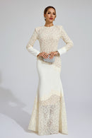 Mexelle Embroidered Maxi Dress In Beige
