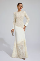 Mexelle Embroidered Maxi Dress In Beige