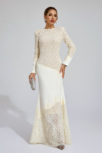Mexelle Embroidered Maxi Dress In Beige