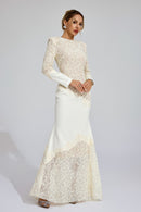 Mexelle Embroidered Maxi Dress In Beige