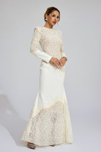 Mexelle Embroidered Maxi Dress In Beige