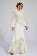 Mexelle Embroidered Maxi Dress In Beige