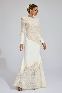 Mexelle Embroidered Maxi Dress In Beige