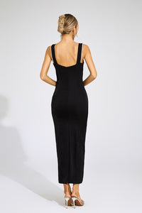 Carrolyn Black Pearls Maxi Dress