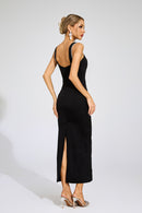 Carrolyn Black Pearls Maxi Dress