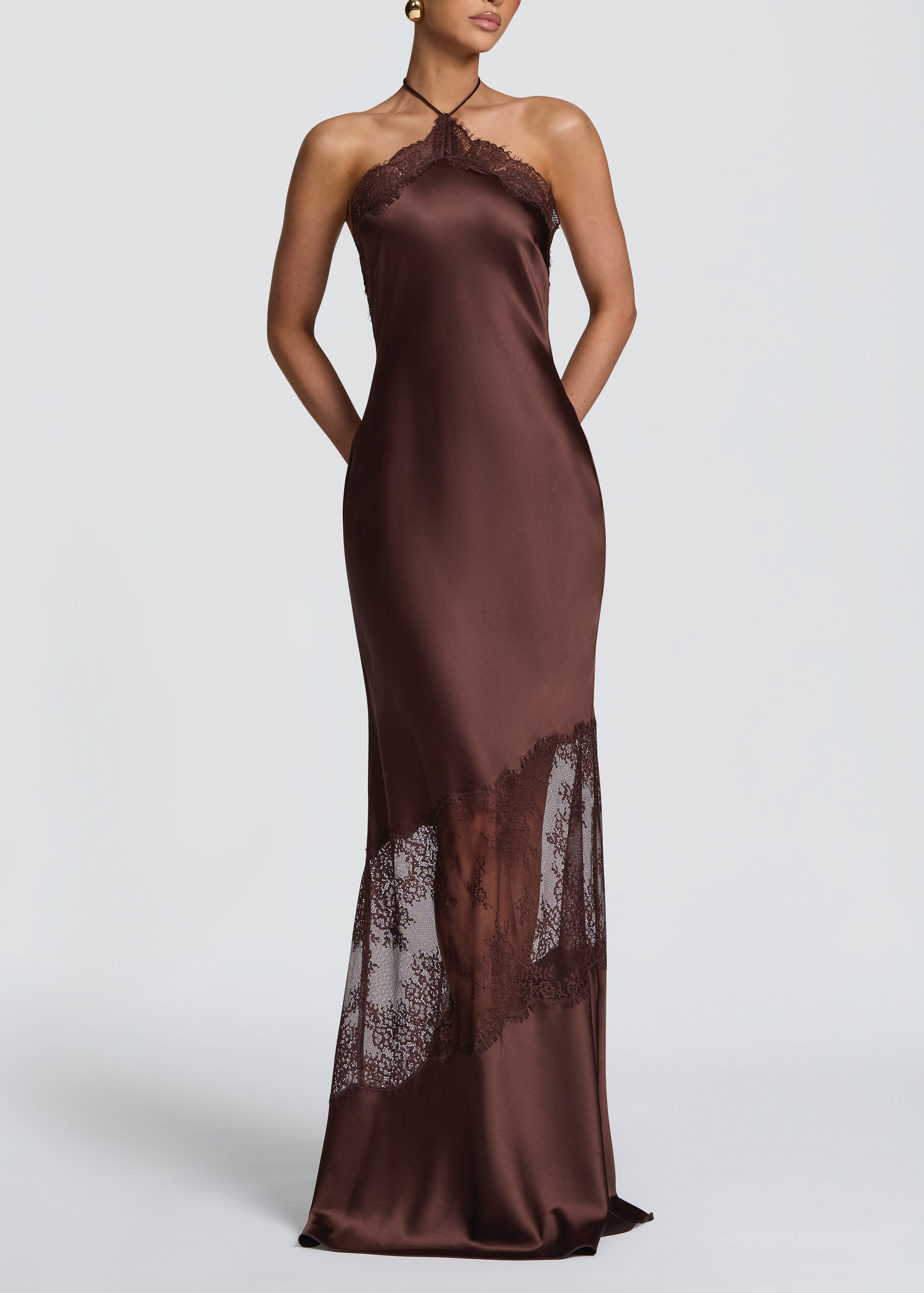 Glikieria Lace-Panel Maxi Dress