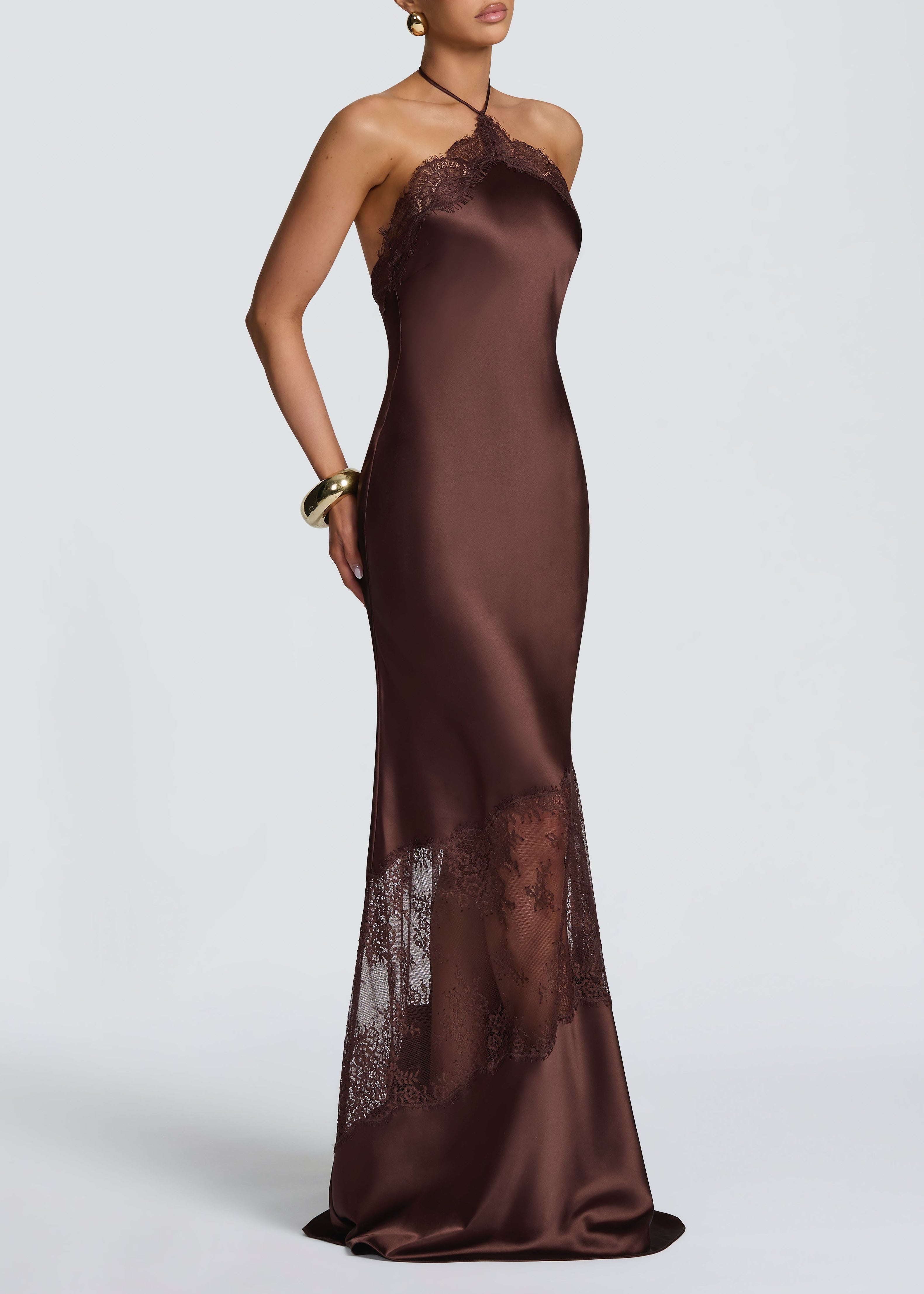 Glikieria Lace-Panel Maxi Dress