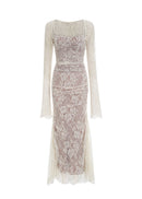 Dianthe white floral lace mesh maxi dress