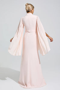 Furaira Apricot Rhinestone Embellished Maxi Dress