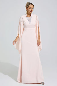 Furaira Apricot Rhinestone Embellished Maxi Dress