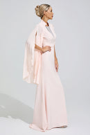 Furaira Apricot Rhinestone Embellished Maxi Dress