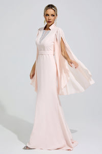 Furaira Apricot Rhinestone Embellished Maxi Dress