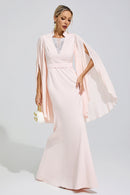 Furaira Apricot Rhinestone Embellished Maxi Dress