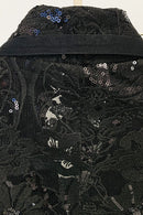 Benita Sequin-embroidered Blazer Flared Pants Set