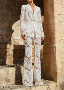 Benita Sequin-embroidered Blazer Flared Pants Set