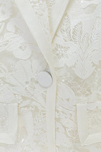 Benita Sequin-embroidered Blazer Flared Pants Set