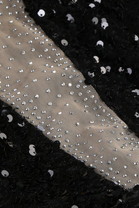 Canika Sequin Feather-Embellished Mini Dress