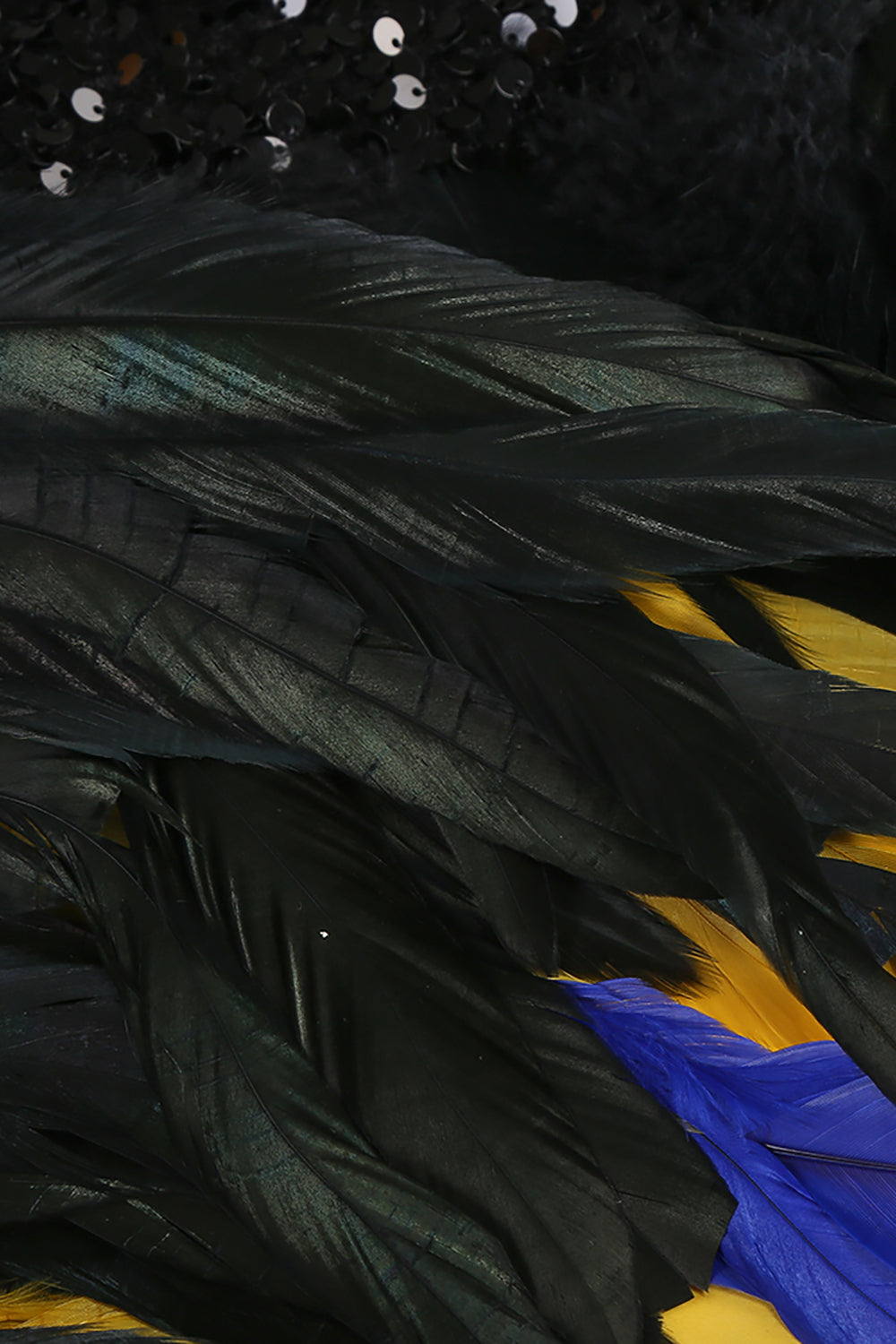 Canika Sequin Feather-Embellished Mini Dress