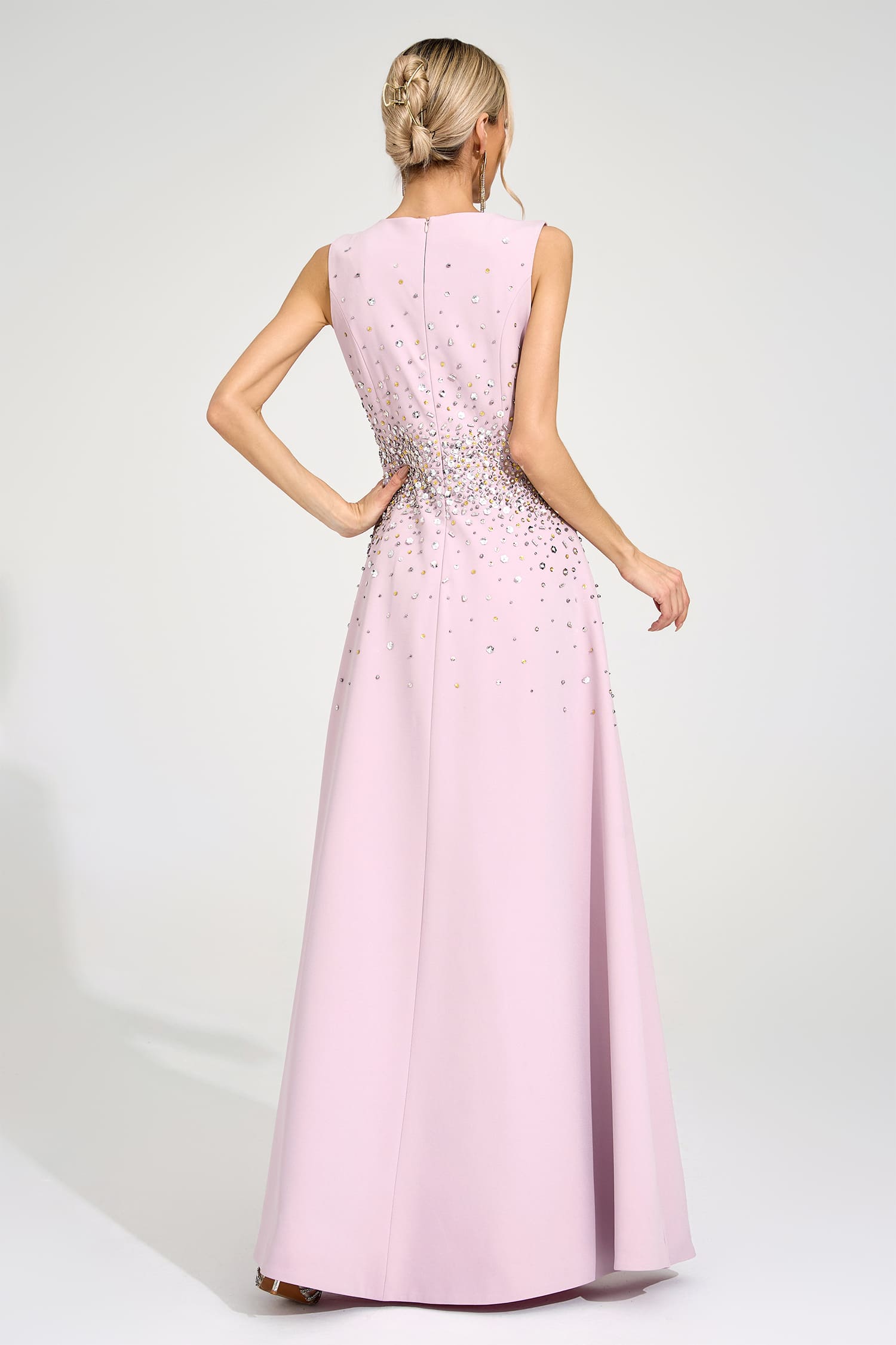 Varnelis Light Pink Diamond Maxi Dress