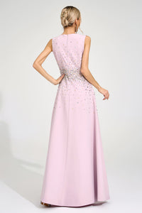 Varnelis Light Pink Diamond Maxi Dress