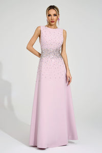 Varnelis Light Pink Diamond Maxi Dress