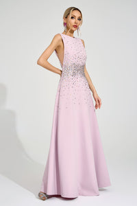 Varnelis Light Pink Diamond Maxi Dress