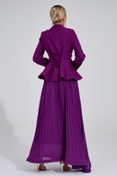 Kaelric Purple Pleated Set