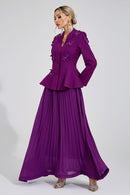 Kaelric Purple Pleated Set
