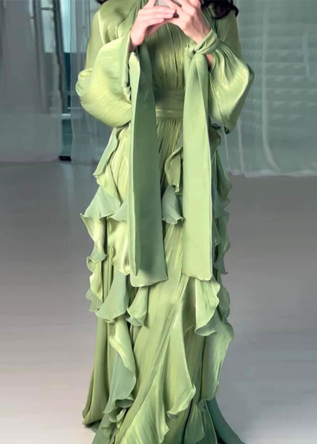 Yaven Round Neck Wave Maxi Dress