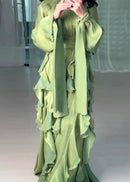 Yaven Round Neck Wave Maxi Dress
