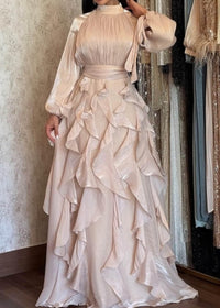 Yaven Round Neck Wave Maxi Dress