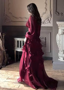 Yaven Round Neck Wave Maxi Dress