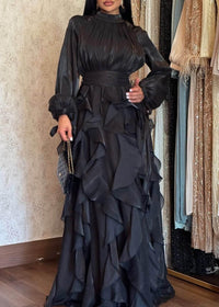 Yaven Round Neck Wave Maxi Dress