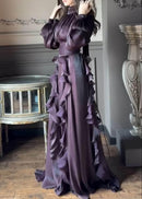 Yaven Round Neck Wave Maxi Dress