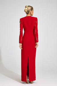 Orlithen Red Diamond Maxi Dress