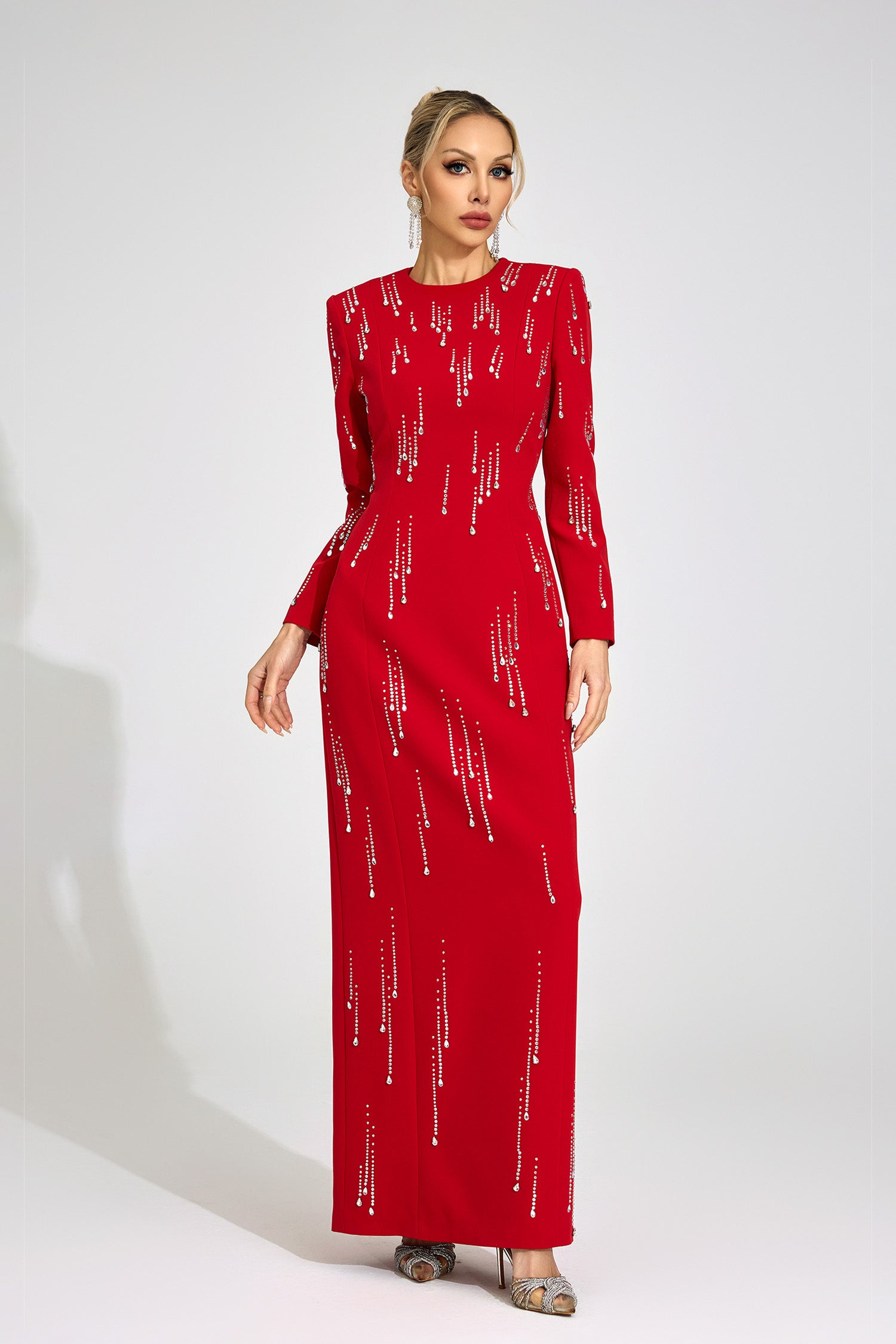 Orlithen Red Diamond Maxi Dress