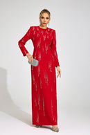 Orlithen Red Diamond Maxi Dress