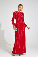 Orlithen Red Diamond Maxi Dress