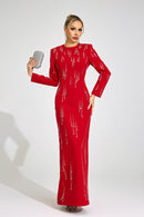 Orlithen Red Diamond Maxi Dress