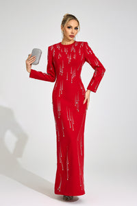 Orlithen Red Diamond Maxi Dress