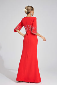 Czelaw Red Diamond Maxi Dress
