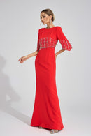 Czelaw Red Diamond Maxi Dress