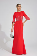 Czelaw Red Diamond Maxi Dress