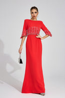 Czelaw Red Diamond Maxi Dress