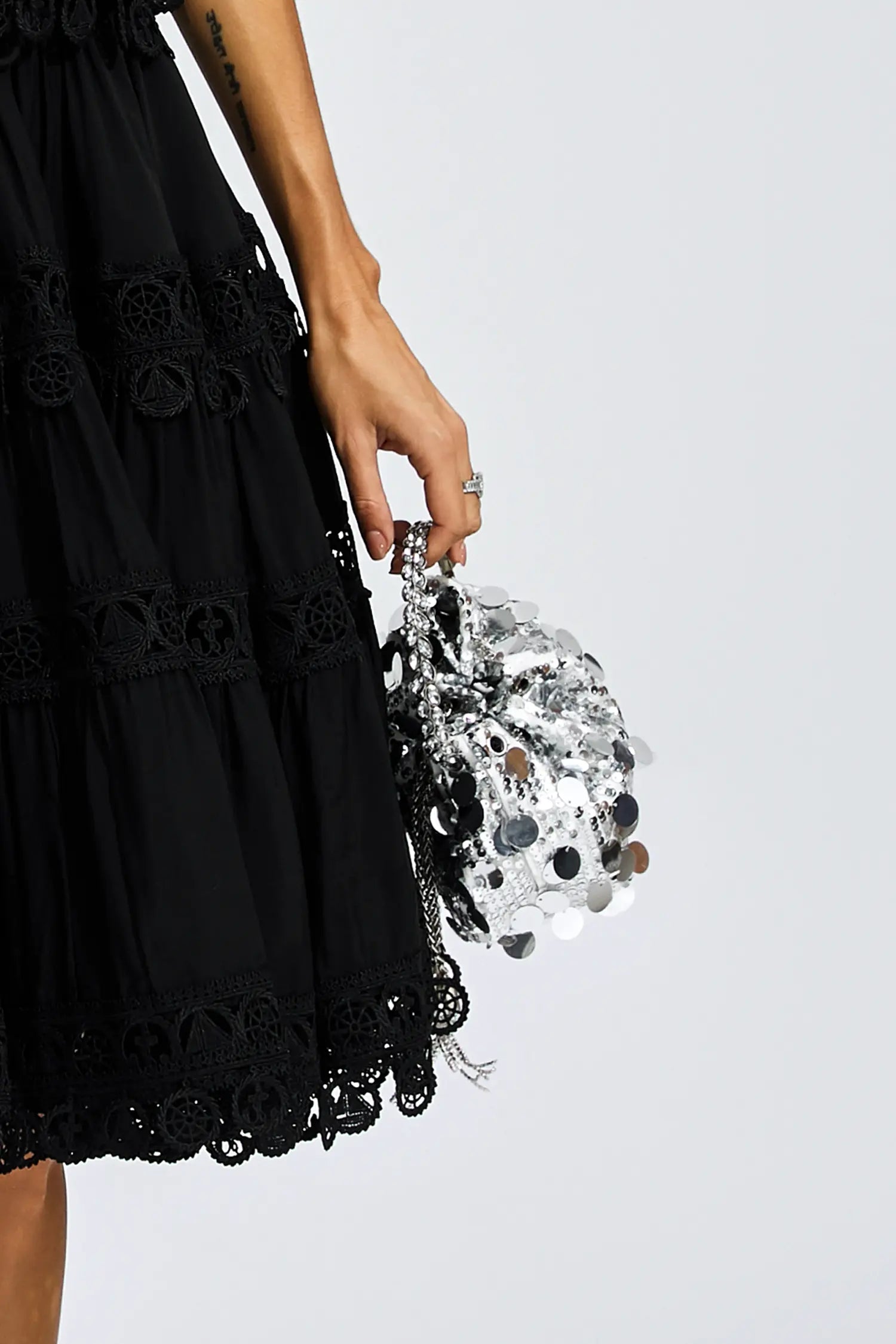 Myrthos Silver Sequins Bag