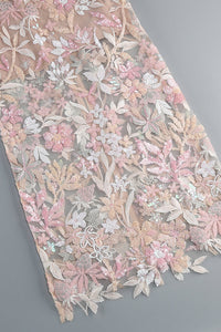 Ereni Strapless Flower Sequin-embellished Mesh Dress in Pink